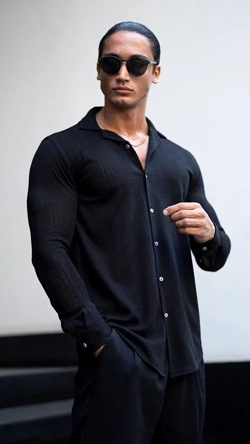 پیراهن مردانه گیپوری ساده کد 0217300230