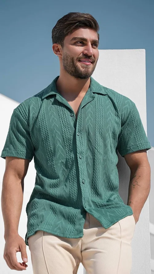 پیراهن مردانه مراکشی طرح دار کد 0217400202